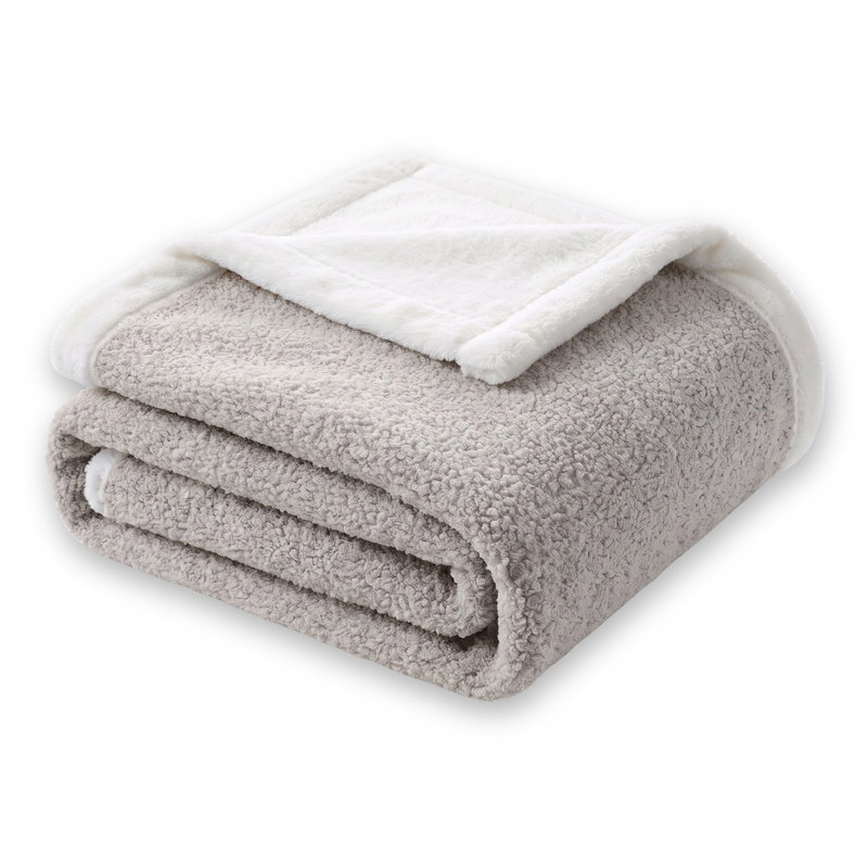Koc 200 x 220 Boucle Bukla z Lamówką Mellori 04