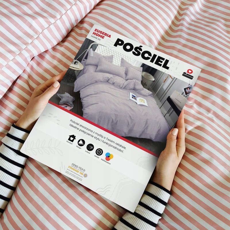 Pościel 220 x 200 3cz Mikrofibra w Pasy Eusebia Home 02