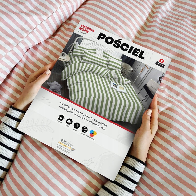 Pościel 160 x 200 3cz Mikrofibra w Pasy Eusebia Home 08