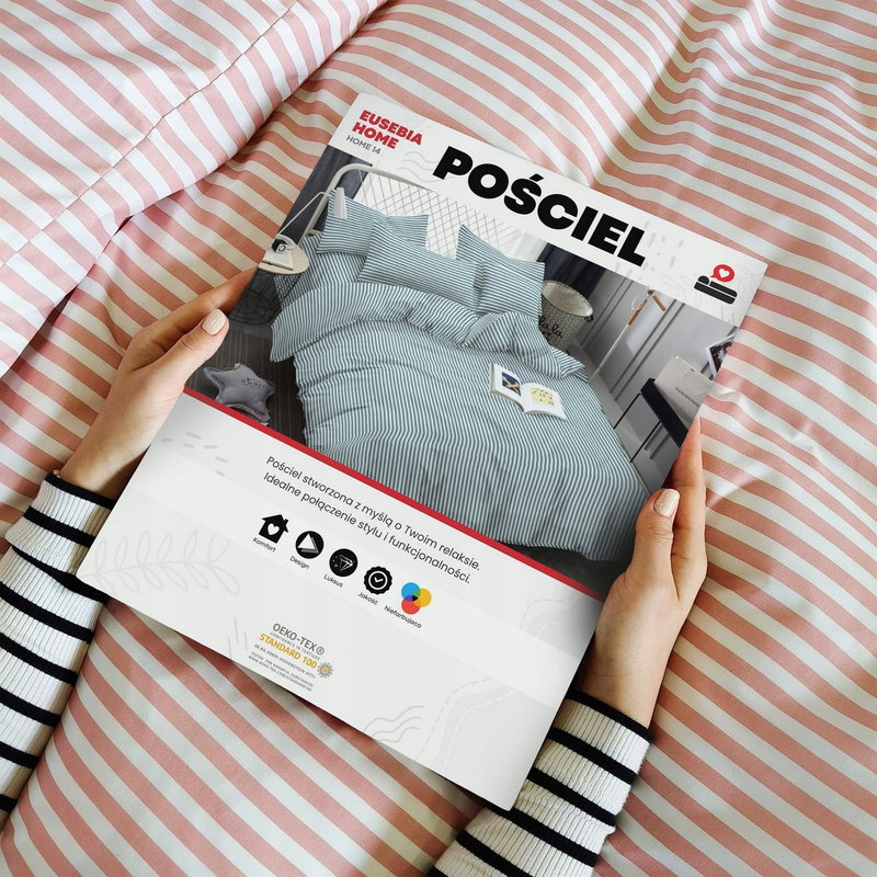 Pościel 220 x 200 3cz Mikrofibra w Pasy Eusebia Home 14
