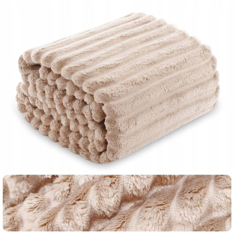 Koc 200 x 220 Mikrofibra Tłoczona Pasy Nuvio 05