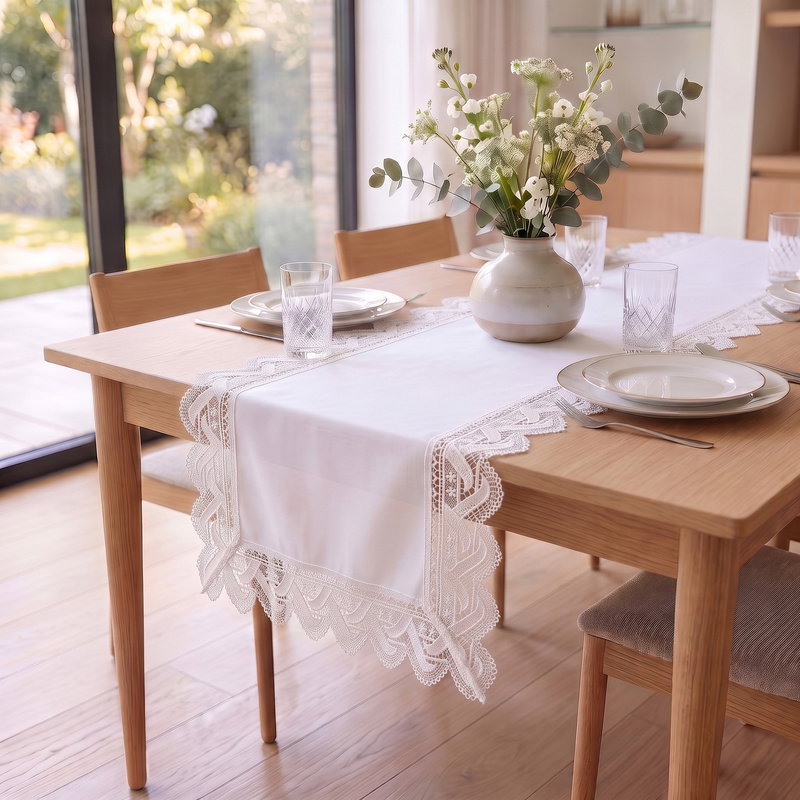 Bieżnik 40x180 Plamoodporny z Gipiurą Elia Biel 04