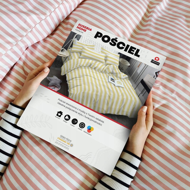 Pościel 220 x 200 3cz Mikrofibra w Pasy Eusebia Home 04