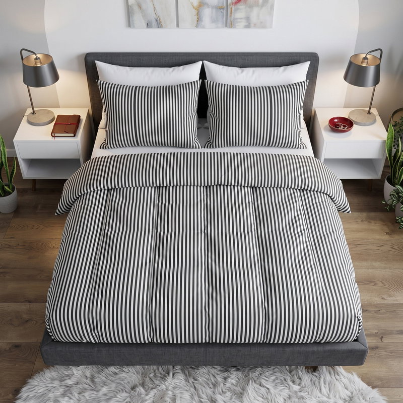 Pościel 160 x 200 3cz Mikrofibra w Pasy Eusebia Home 10