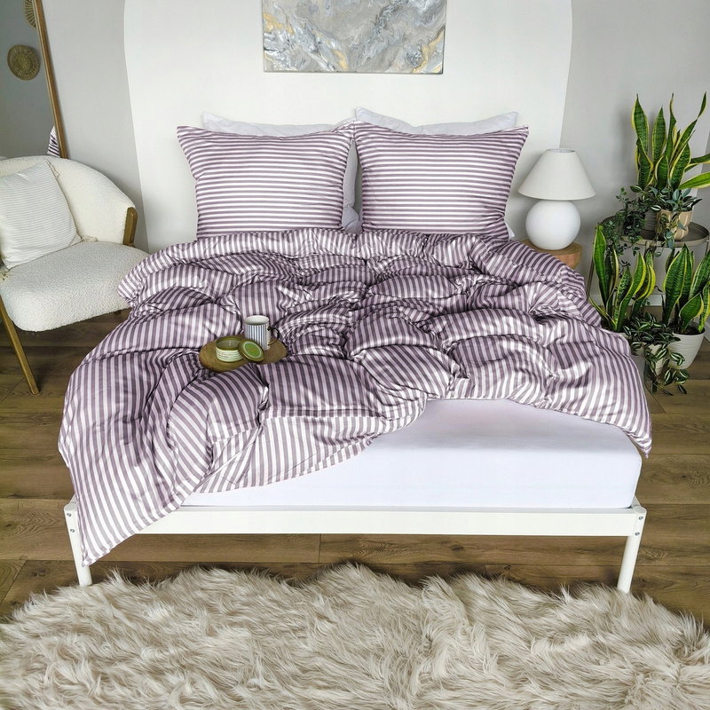 Pościel 140 x 200 2cz Mikrofibra w Pasy Eusebia Home 02