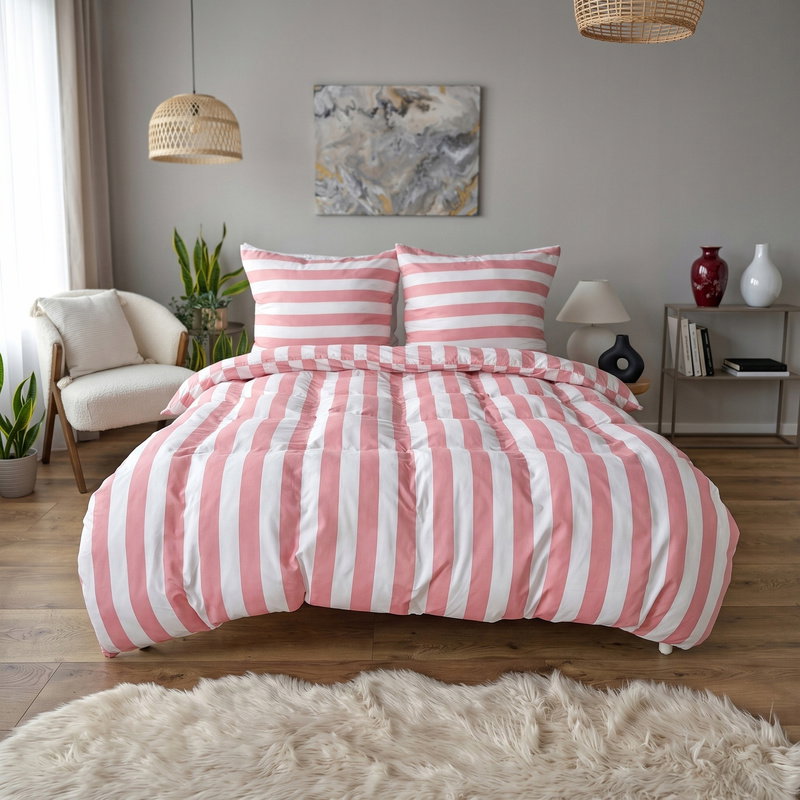 Pościel 160 x 200 3cz Mikrofibra w Pasy Eusebia Home 05