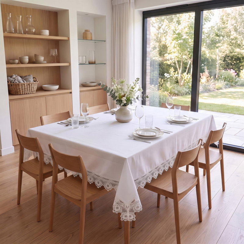 Obrus 120x200 Plamoodporny z Gipiurą Elia Biel 03