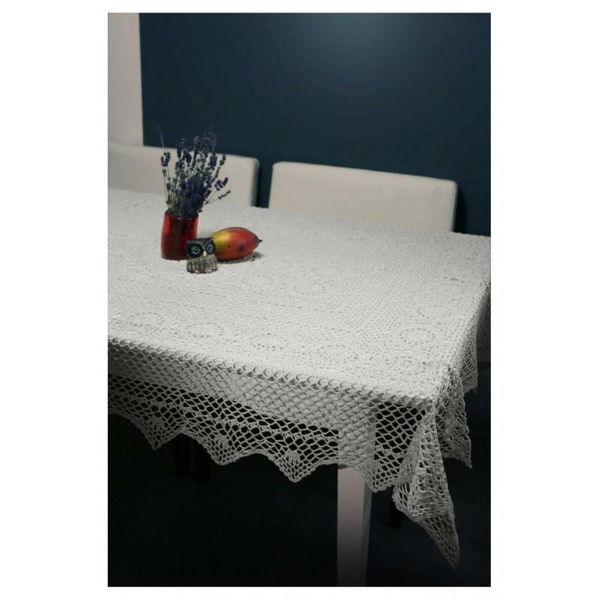 Obrus Okrągły fi 140 Szydełkowy wz. 021 Krem
