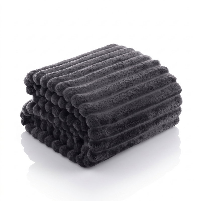 Koc 160 x 200  Mikrofibra Tłoczona Pasy Nuvio 03